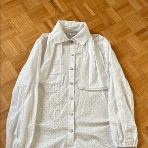 Chanel White Polka Dot Blouse